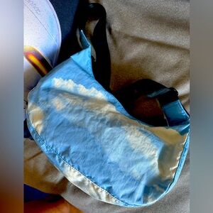 BAGGU Blue and White Crossbody Bag